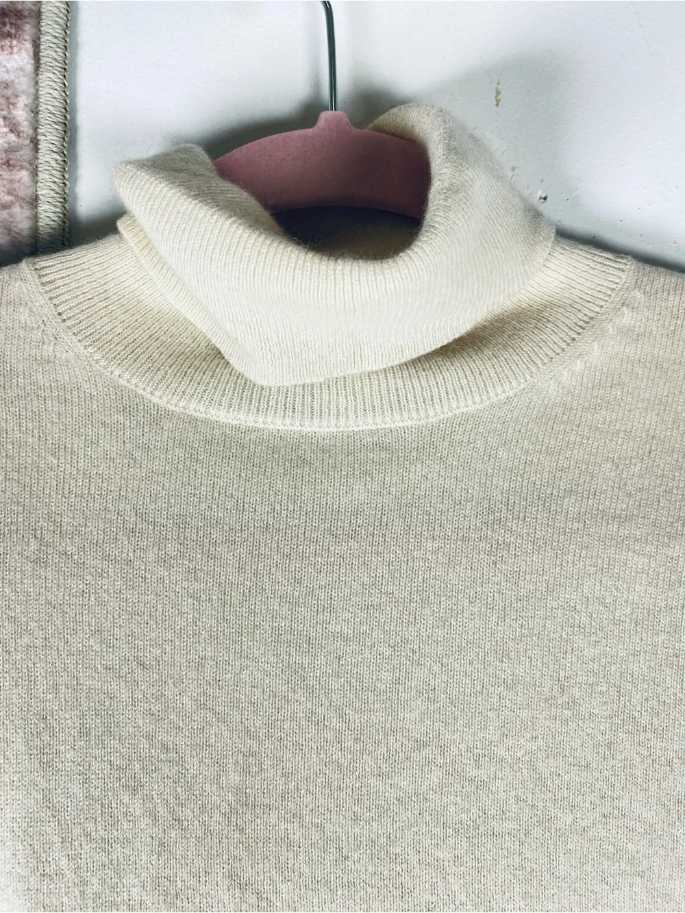 McDuff 100% Cashmere Soft Warm Cream Turtleneck Sweater Women’s M